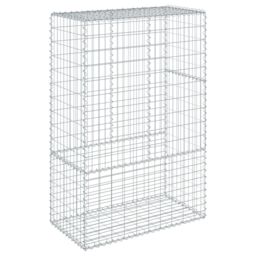 Berkfield Home Gabion Basket with Cover 100x50x150 cm Galvanised Iron in Silver - Size: 100 x 50 x 150 cm - thumbnail 5
