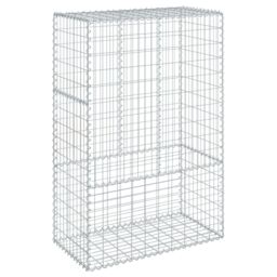 Berkfield Home Gabion Basket with Cover 100x50x150 cm Galvanised Iron in Silver - Size: 100 x 50 x 150 cm - thumbnail 2