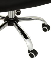 Orsina Comfortable Black Leather Effect & Chrome Home Office Chair, Ergonomic Work From Home Chair, Movable Chair - thumbnail 6