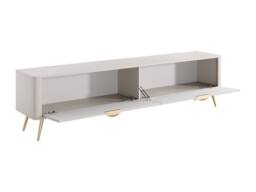 Vente-unique TV Unit With 2 MDF Doors - Beige & Gold - ELONARIA - thumbnail 7