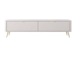 Vente-unique TV Unit With 2 MDF Doors - Beige & Gold - ELONARIA - thumbnail 4
