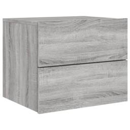 Berkfield Home Wall-mounted Bedside Cabinets with LED Lights 2 pcs Grey Sonoma - thumbnail 6