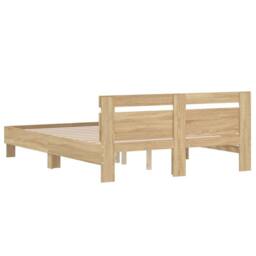 Berkfield Home Durable Bed Frame without Mattress Sonoma Oak 150x200 cm King Size in Light Brown - thumbnail 7