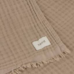 Yard Lark 100% Cotton Muslin Frayed Edge Throw in Light Brown - Size: 240 cm x 260 cm - thumbnail 5