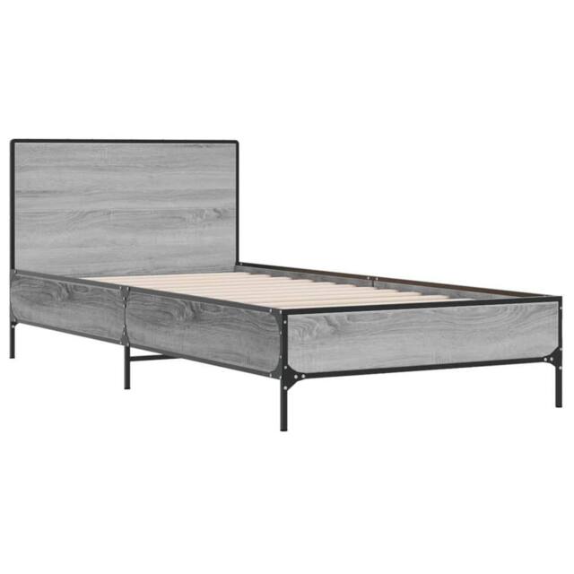Berkfield Home Durable Bed Frame without Mattress Grey Sonoma 100x200 cm - image 1