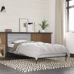 Berkfield Home Durable Bed Frame without Mattress Grey Sonoma 100x200 cm - thumbnail 2