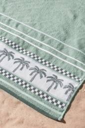 Catherine Lansfield 'Palm Trees' Cotton Extra Large Beach Towel in Green - thumbnail 2