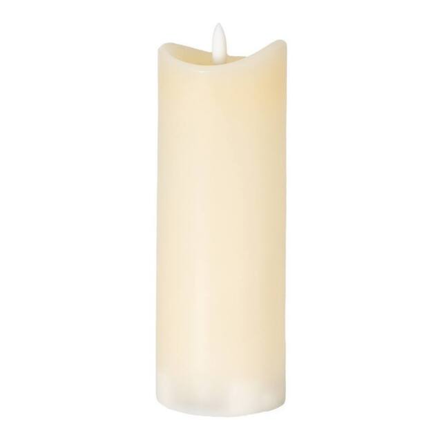 Lemon Pavilion Furniture and Decor Natural Glow 2.75x8 Melted LED Candle - Plastic - L7xW7xH20 cm - Cream