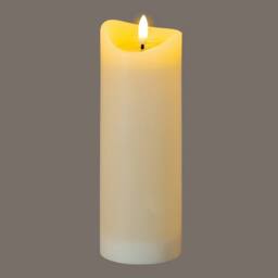 Lemon Pavilion Furniture and Decor Natural Glow 2.75x8 Melted LED Candle - Plastic - L7xW7xH20 cm - Cream - thumbnail 2