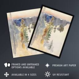 Artery8 Albert Edelfelt View from Kaukola Ridge Watercolour Framed Art Print - Size: A4 - thumbnail 2