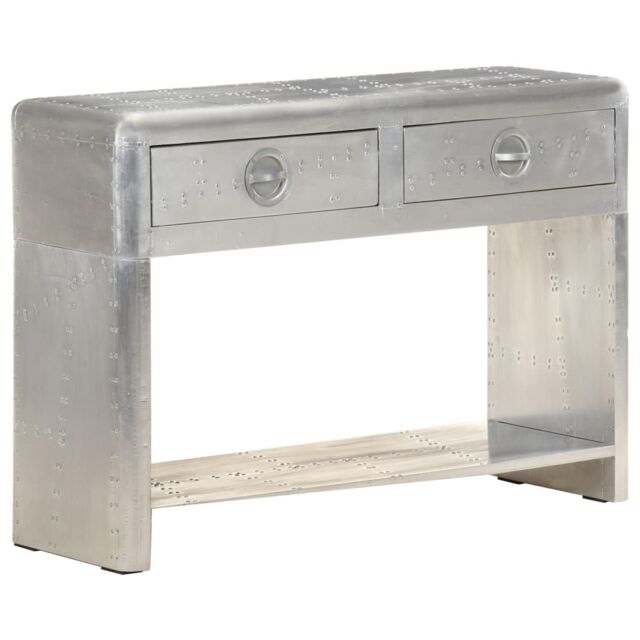 Berkfield Home Aviator Sideboard 110x35x75 cm Metal in Silver - Size: 110 x 35 x 75 cm - image 1