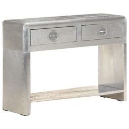 Berkfield Home Aviator Sideboard 110x35x75 cm Metal in Silver - Size: 110 x 35 x 75 cm