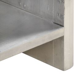 Berkfield Home Aviator Sideboard 110x35x75 cm Metal in Silver - Size: 110 x 35 x 75 cm - thumbnail 5