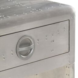 Berkfield Home Aviator Sideboard 110x35x75 cm Metal in Silver - Size: 110 x 35 x 75 cm - thumbnail 6