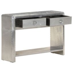 Berkfield Home Aviator Sideboard 110x35x75 cm Metal in Silver - Size: 110 x 35 x 75 cm - thumbnail 2