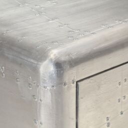 Berkfield Home Aviator Sideboard 110x35x75 cm Metal in Silver - Size: 110 x 35 x 75 cm - thumbnail 4