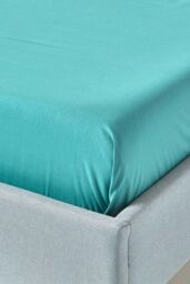 Homescapes Egyptian Cotton Flat Sheet 200 Thread Count in Teal - Size: Double Flat - thumbnail 3