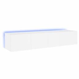 Berkfield Home TV Wall Cabinets with LED Lights 2 pcs White 80x35x31 cm - Size: 80 x 35 x 31 cm - thumbnail 1