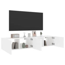 Berkfield Home TV Wall Cabinets with LED Lights 2 pcs White 80x35x31 cm - Size: 80 x 35 x 31 cm - thumbnail 6