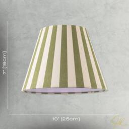 Happy Homewares Coloured & Oatmeal Linen Striped Coolie Shade with Cotton Inner in Olive - Size: 10 inches - thumbnail 7
