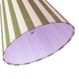 Happy Homewares Coloured & Oatmeal Linen Striped Coolie Shade with Cotton Inner in Olive - Size: 10 inches - thumbnail 5