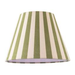 Happy Homewares Coloured & Oatmeal Linen Striped Coolie Shade with Cotton Inner in Olive - Size: 10 inches