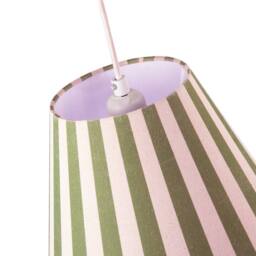 Happy Homewares Coloured & Oatmeal Linen Striped Coolie Shade with Cotton Inner in Olive - Size: 10 inches - thumbnail 3
