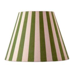 Happy Homewares Coloured & Oatmeal Linen Striped Coolie Shade with Cotton Inner in Olive - Size: 10 inches - thumbnail 4