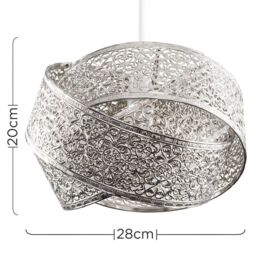 ValueLights Hacienda Brushed Chrome Ceiling Pendant Shade in Metallic Silver - thumbnail 5