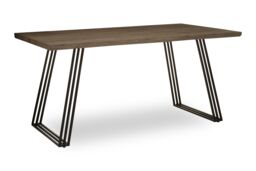 Orsina Modern Dining Table, Sturdy Table For Entertaining Guests, Minimalist Design Table, Natural Veneer Top Table in Brown - thumbnail 2