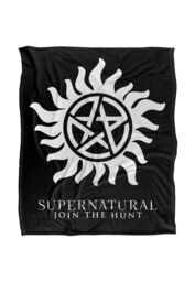 Warner Brothers Supernatural Silky Touch Super Soft Throw Blanket 152x127cm in White - Size: 152x127 cm - thumbnail 1