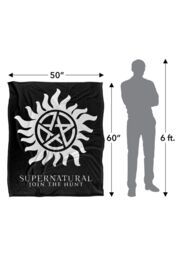 Warner Brothers Supernatural Silky Touch Super Soft Throw Blanket 152x127cm in White - Size: 152x127 cm - thumbnail 3