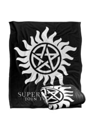 Warner Brothers Supernatural Silky Touch Super Soft Throw Blanket 152x127cm in White - Size: 152x127 cm - thumbnail 2
