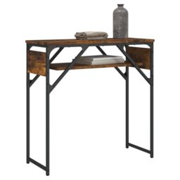 Berkfield Home Console Table with Shelf Smoked Oak 75x30x75cm Engineered Wood in Brown - Size: 75 x 30 x 75 cm - thumbnail 3