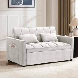 Home Detail Harry Pull-Out Sofa Bed in Light Grey - thumbnail 1