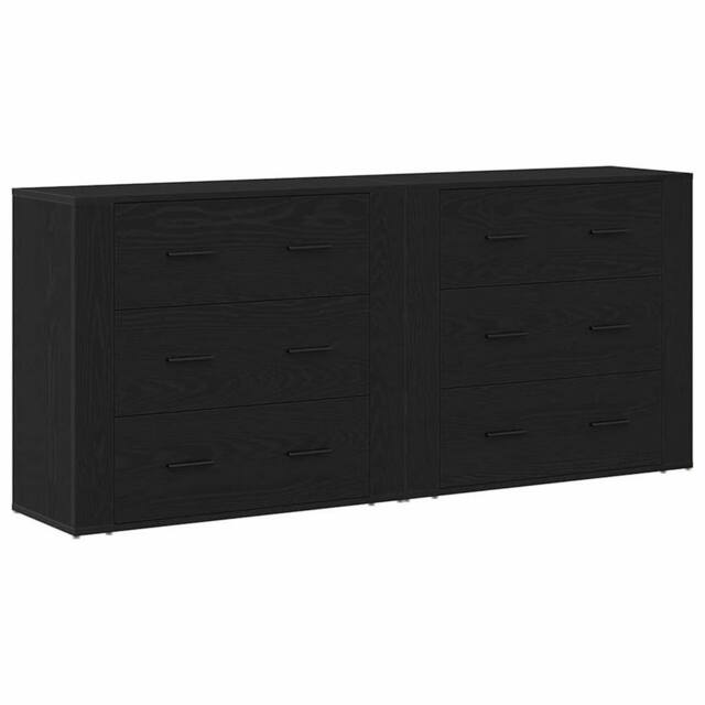 Berkfield Home Sideboards 2 pcs Black Oak Engineered Wood - image 1