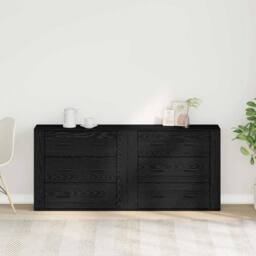 Berkfield Home Sideboards 2 pcs Black Oak Engineered Wood - thumbnail 4
