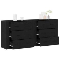 Berkfield Home Sideboards 2 pcs Black Oak Engineered Wood - thumbnail 3