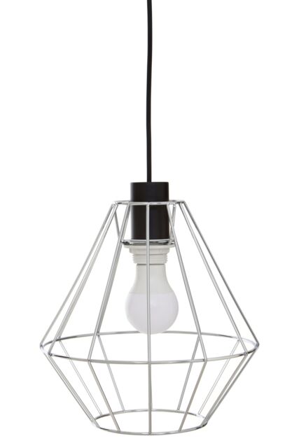Orsina Black Cage Pendant Light, Open Frame Cylindrical Light Fixture, Urban Ceiling Pendant in Powder-Coated Iron in Silver - image 1