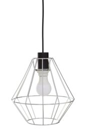 Orsina Black Cage Pendant Light, Open Frame Cylindrical Light Fixture, Urban Ceiling Pendant in Powder-Coated Iron in Silver - thumbnail 1