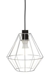 Orsina Black Cage Pendant Light, Open Frame Cylindrical Light Fixture, Urban Ceiling Pendant in Powder-Coated Iron in Silver - thumbnail 2