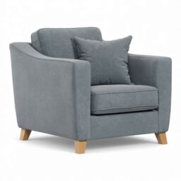 The Great Sofa Company Jackson Chenille Fabric Armchair in Mid Grey - thumbnail 2