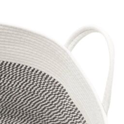 Berkfield Home Storage Basket Grey & White √ò38x46 cm Cotton - Size: 38x46 cm - thumbnail 6