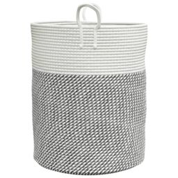 Berkfield Home Storage Basket Grey & White √ò38x46 cm Cotton - Size: 38x46 cm - thumbnail 5