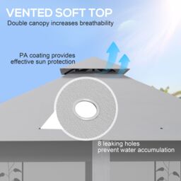 OUTSUNNY 3 x 3(m) Garden Gazebo Marquee Tent Canopy Shelter Pavilion in Light Grey - thumbnail 4