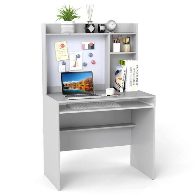 Kelvenix Computer Desk Home Office Desk in Grey - Size: 0.6m2 - image 1