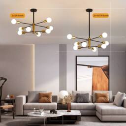 Pheashine Black Gold Bronze 73cm 8-Head Magic Bean Pendant Lamp E27 - thumbnail 4
