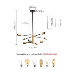 Pheashine Black Gold Bronze 73cm 8-Head Magic Bean Pendant Lamp E27 - thumbnail 5