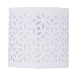 First Choice Lighting Set of 2 Buck - Clear Glass Table Lamps with White Cut Out Shade - thumbnail 7