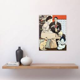 "Artery8 Vintage Christmas Family Scene Vintage Wall Art Print Penfield - Size: W18"" x H24""" - thumbnail 4